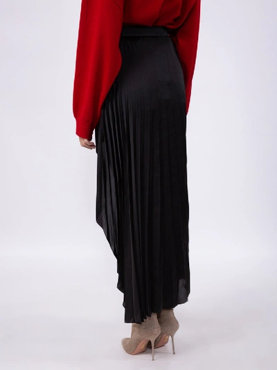 Shop Stella Mccartney Pleated Asymmetric Open-front Skirt In Black