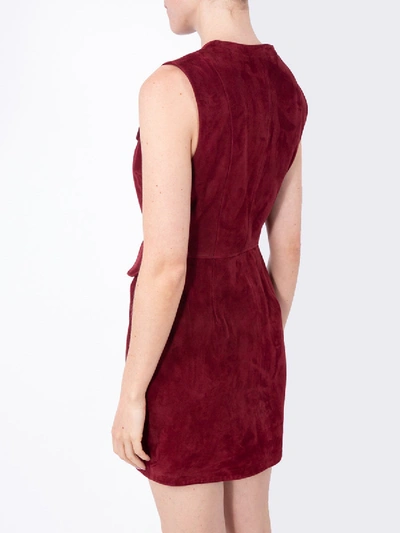 Shop Alexa Chung Burgundy Suede Mini Dress