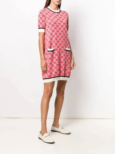 Shop Gucci Gg Knit Mini Dress In Multicolor