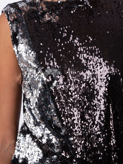 Shop Marques' Almeida Black And Silver Sequin Mini Dress