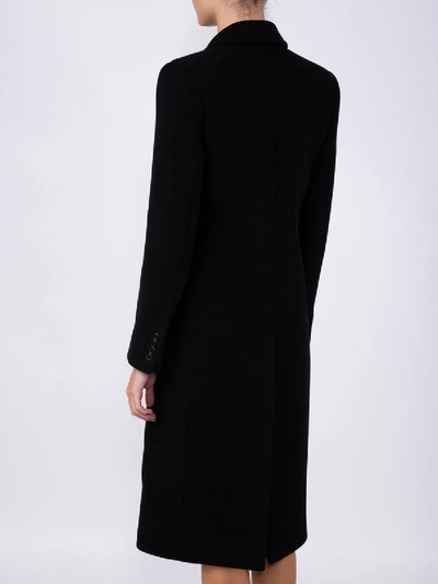 Shop Saint Laurent Black Double-breasted Coat