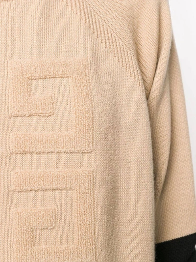 Shop Givenchy Two-tone Logo Cashmere Sweater Neutral