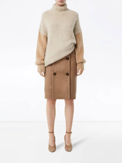 Shop Burberry Mohair Turtle Neck Sweater