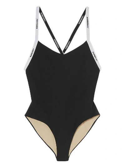 Shop Burberry Branded Strap One Piece Swimsuit