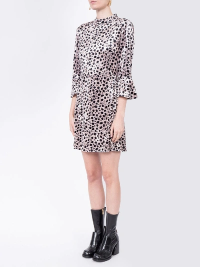 Shop Hvn Leopard Mini Dress In Multicolor
