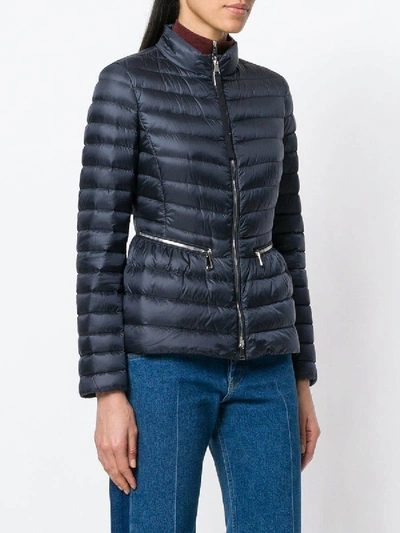 Shop Moncler Padded Fitted Jacket In Blue