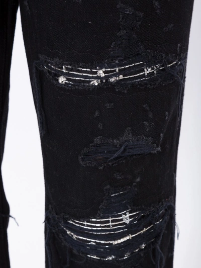 Shop Amiri Cropped Straight Music Note Patch Jeans