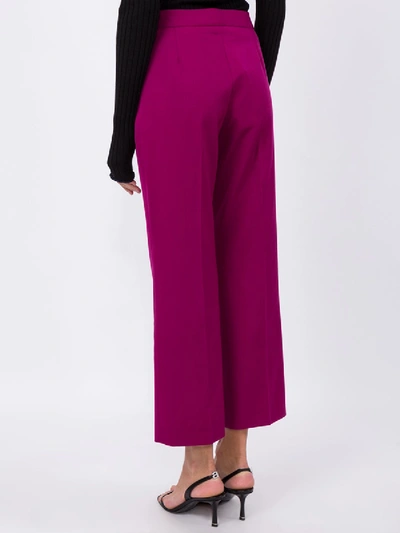 Shop Stella Mccartney Purple Wool Cropped Trousers