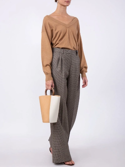 Shop Fendi Grey Houndstooth Trousers