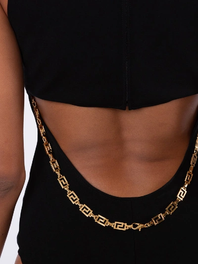 Shop Versace Greek Key Chain Bodysuit Black