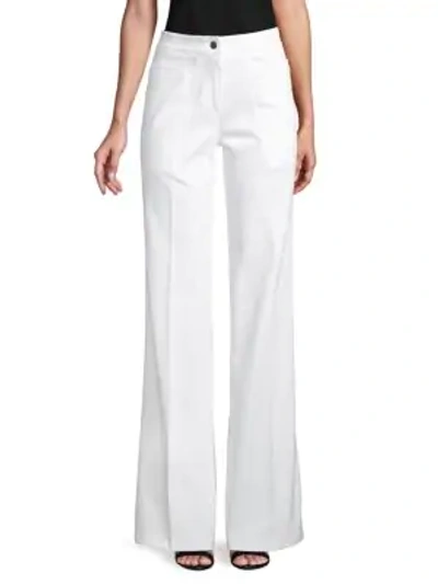 Shop Derek Lam Wide-leg Stretch-cotton Pants In White
