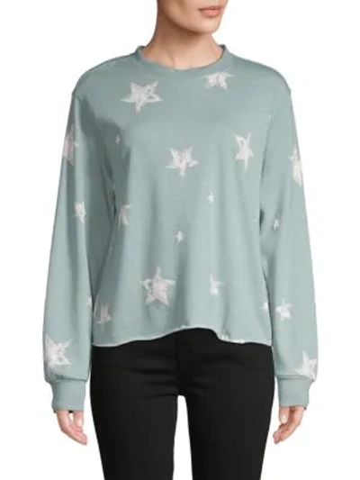 Shop Grey State Star-print Cotton-blend Sweatshirt In Blue