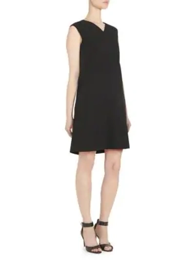 Shop Givenchy Sleeveless Wool Shift Dress In Black