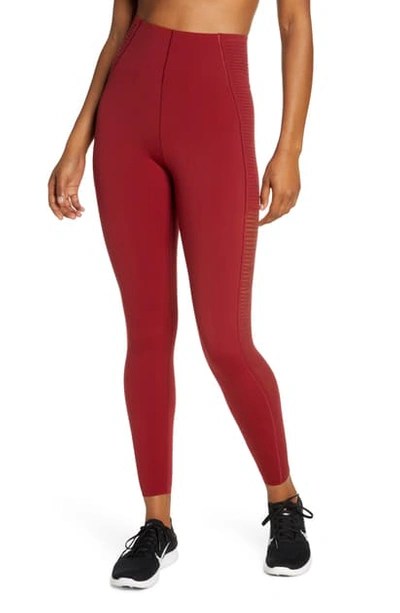 Shop Nike Boutique Dri-fit Fringe Training Tights In Team Red/ Clear
