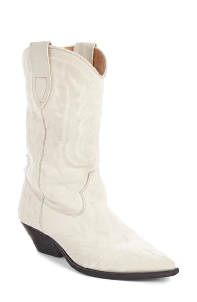 Shop Isabel Marant Duerto Western Embroidered Boot In White