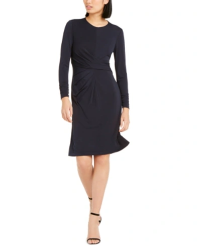 Shop Elie Tahari Winda Pleated Twisted Dress In Stargazer Gaa