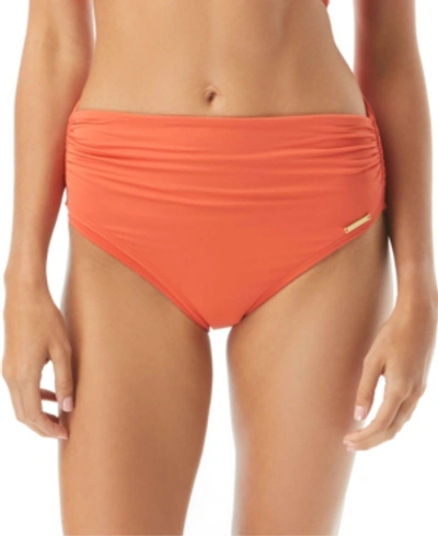 Shop Vince Camuto High-waisted Bikini Bottoms Women's Swimsuit In Persimmon