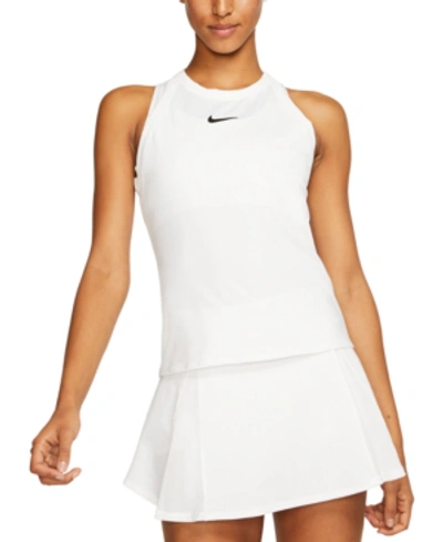 Shop Nike Women's Tennis Dri-fit Tank Top In White/black