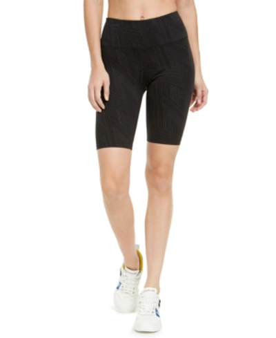 Shop Calvin Klein Performance Geo-print High-waist Bike Shorts In East Village Black Combo