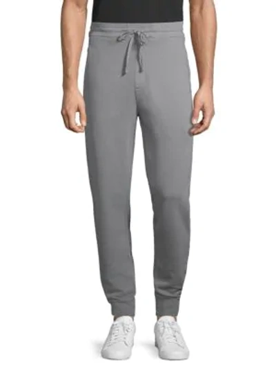 Shop Vince Drawstring Cotton Sweatpants In Grey