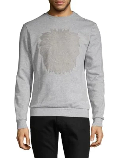 Shop Antony Morato Graphic Cotton-blend Sweatshirt In Medium Grey