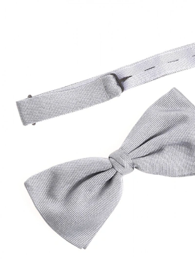 Shop Ermenegildo Zegna Silk Bow Tie In White