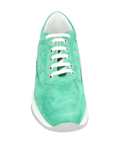 Shop Hogan Woman Sneakers Light Green Size 7.5 Soft Leather