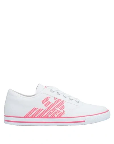 Shop Ea7 Man Sneakers White Size 6.5 Textile Fibers