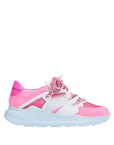 Shop Leather Crown Sneakers In Pink