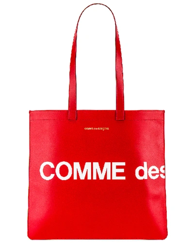 Shop Comme Des Garçons Huge Logo Tote Bag In Red