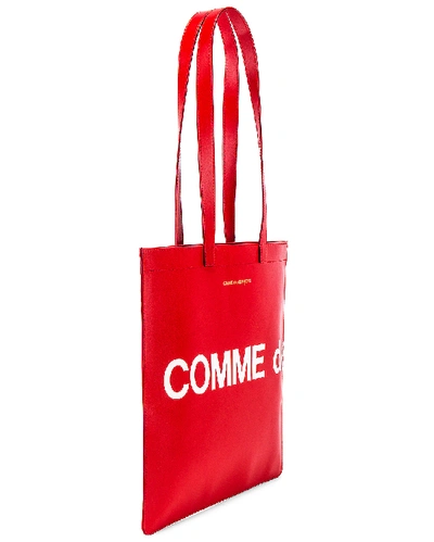 Shop Comme Des Garçons Huge Logo Tote Bag In Red