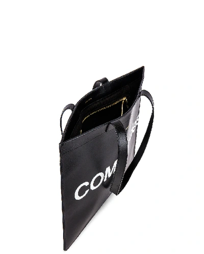 Comme Des Garçons Logo Leather Tote Bag In Black
