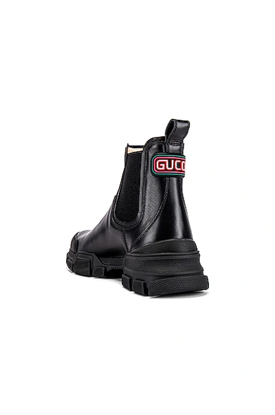 Shop Gucci Leon Chelsea Boot In Black & Black