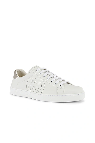 Shop Gucci New Ace Sneaker In White & Grey