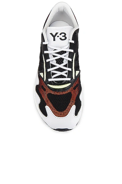 Shop Y-3 Rhisu Runner In Black & White & Yellow Tint