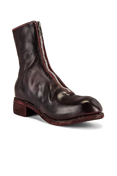 Shop Guidi Full Grain Horse Front Zip Boot In Burgundy