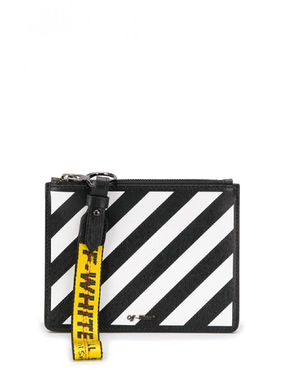 Shop Off-white Leather Pouch In Black