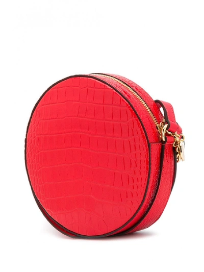 Shop Givenchy Eden Leather Round Bag In Red