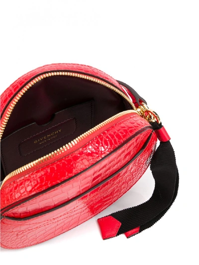 Shop Givenchy Eden Leather Round Bag In Red