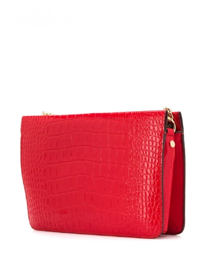 Shop Givenchy Cross 3 Leather Crossbody Bag In Red