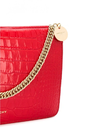 Shop Givenchy Cross 3 Leather Crossbody Bag In Red