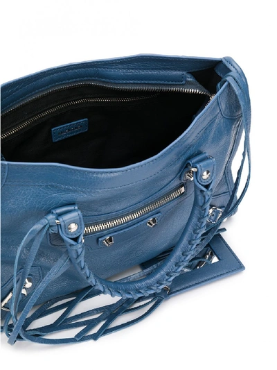 Shop Balenciaga City Small Leather Shoulder Bag In Blue
