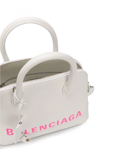 Shop Balenciaga Ville Small Leather Top Handle Bag In White
