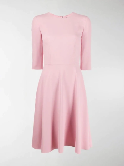 Shop Dolce & Gabbana Flared Midi Dress In Pink