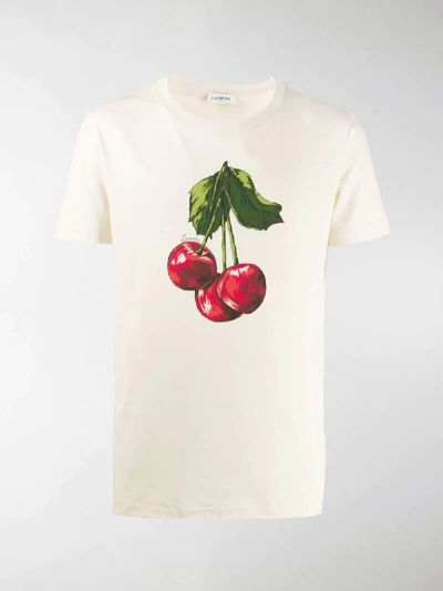 Shop Lanvin Cherry Scented T-shirt In Neutrals
