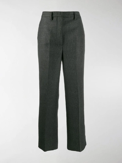 Shop Prada Prince Of Wales Checked Trousers In Grey