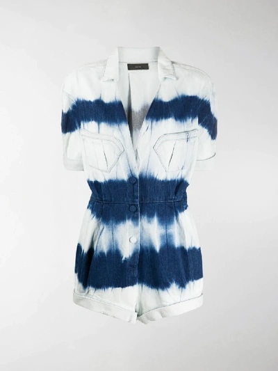 Shop Alanui Tie Dye Playsuit In Blue