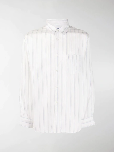 Shop Comme Des Garçons Shirt Striped Long-sleeve Shirt In White