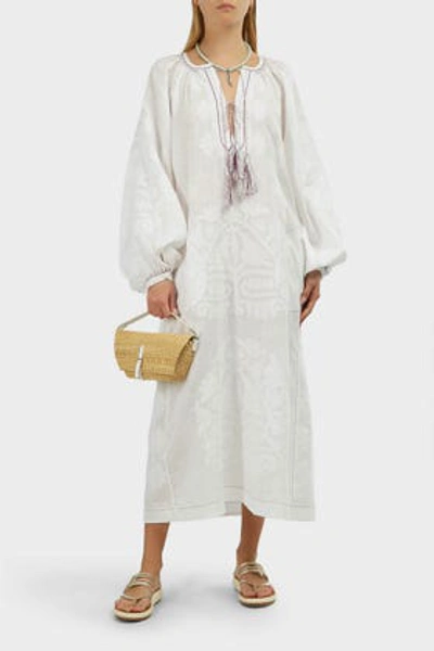 Shop Vita Kin Shalimar Embroidered Linen Dress In White