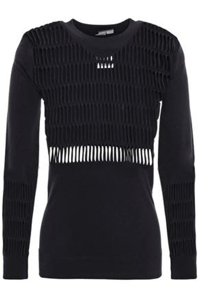 Shop Adidas By Stella Mccartney Laser-cut Stretch Top In Black